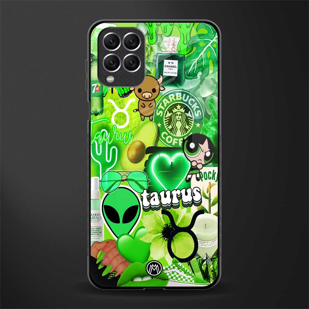 taurus aesthetic collage glass case for samsung galaxy f62 image