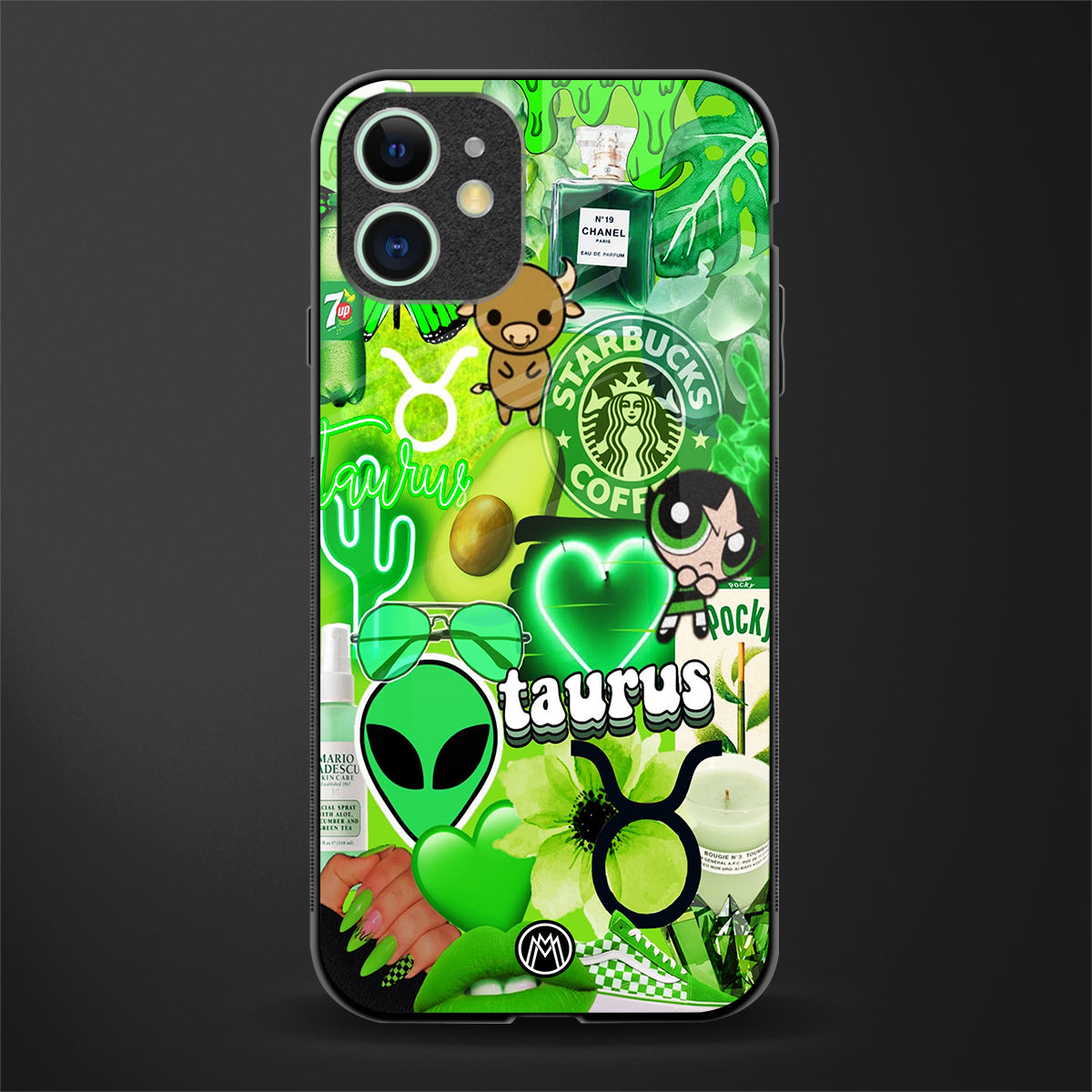 taurus aesthetic collage glass case for iphone 11 image