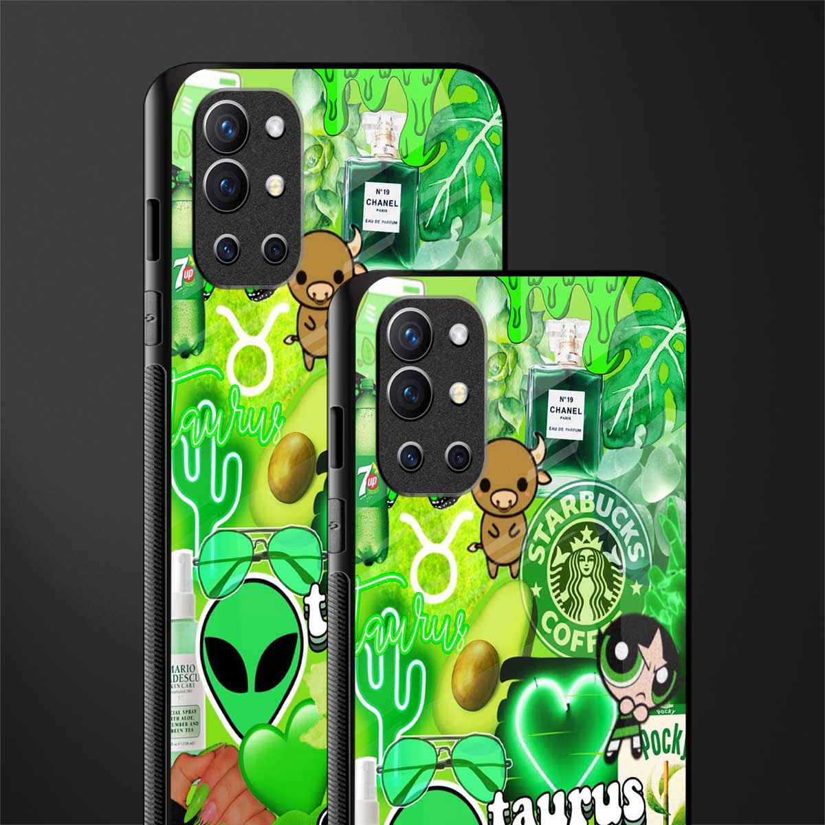 taurus aesthetic collage glass case for oneplus 9r image-2