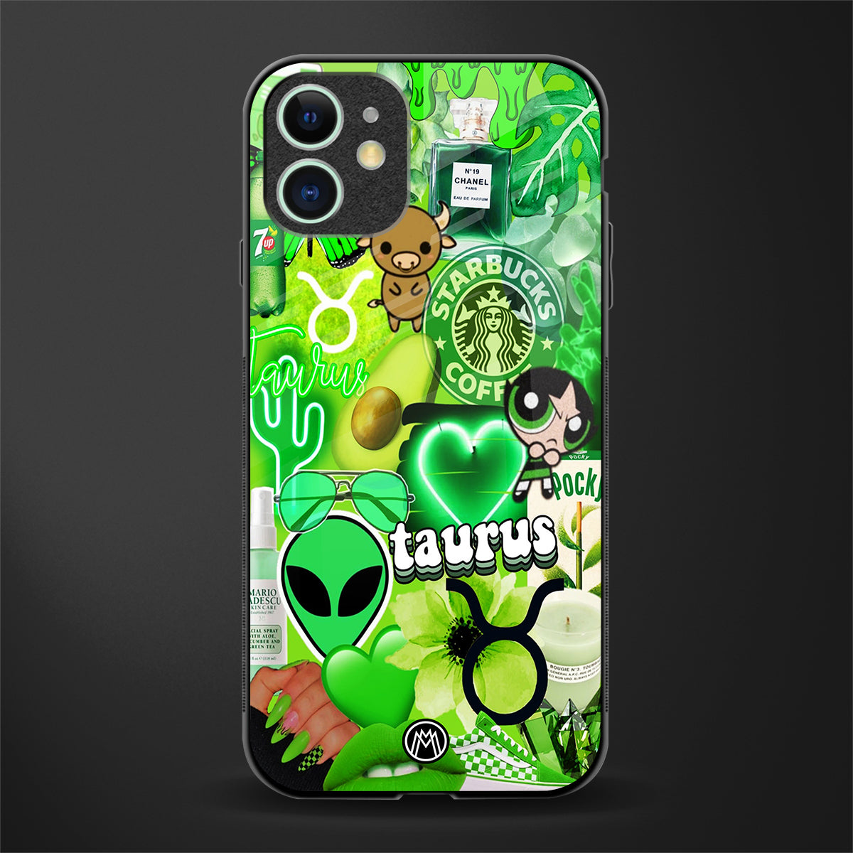 taurus aesthetic collage glass case for iphone 12 image
