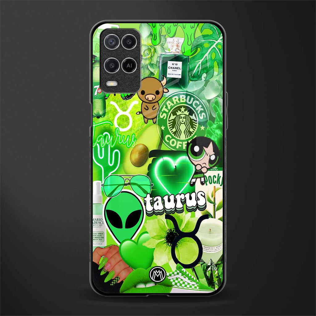 taurus aesthetic collage glass case for oppo a54 image