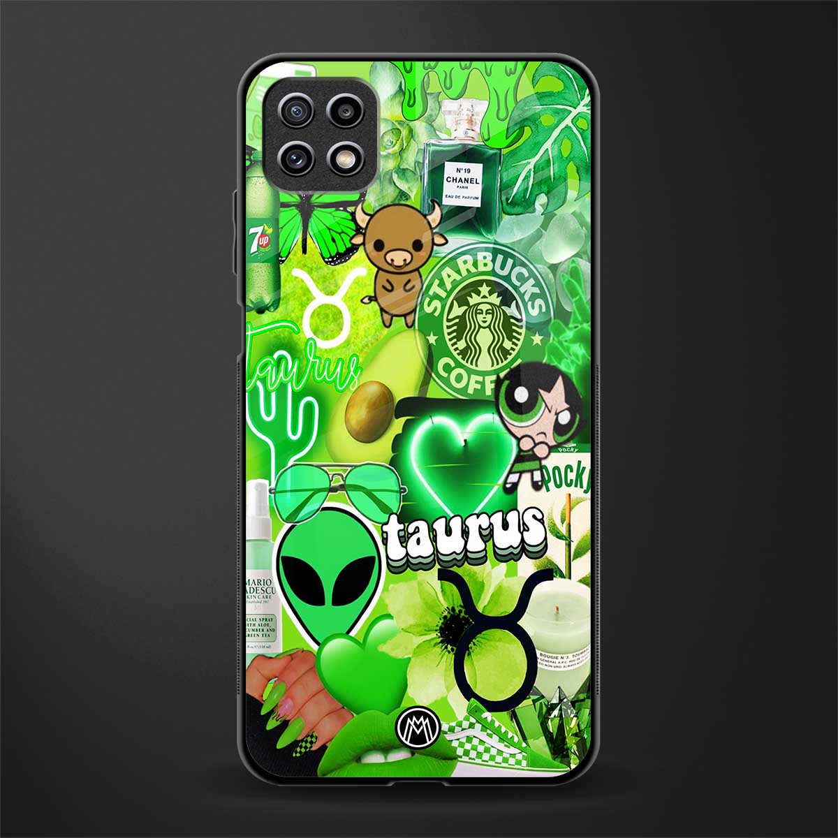 taurus aesthetic collage glass case for samsung galaxy a22 5g image