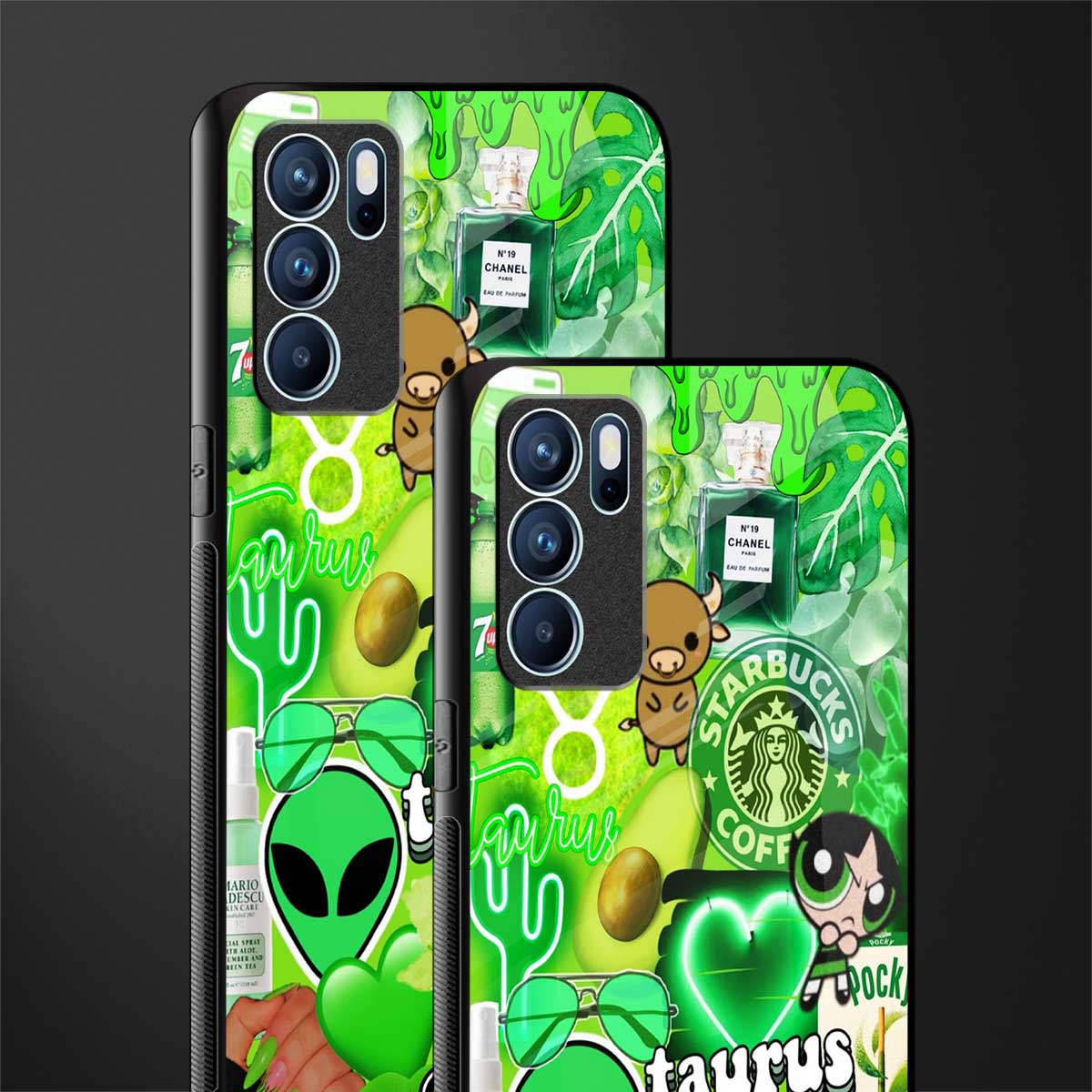 taurus aesthetic collage glass case for oppo reno6 5g image-2