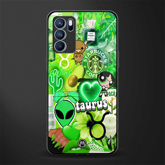 taurus aesthetic collage glass case for oppo reno6 5g image