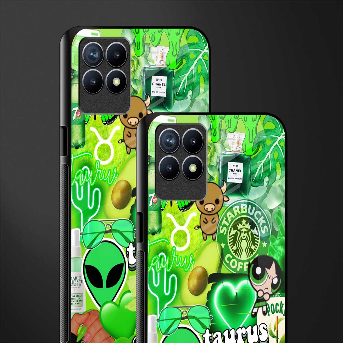taurus aesthetic collage glass case for realme 8i image-2