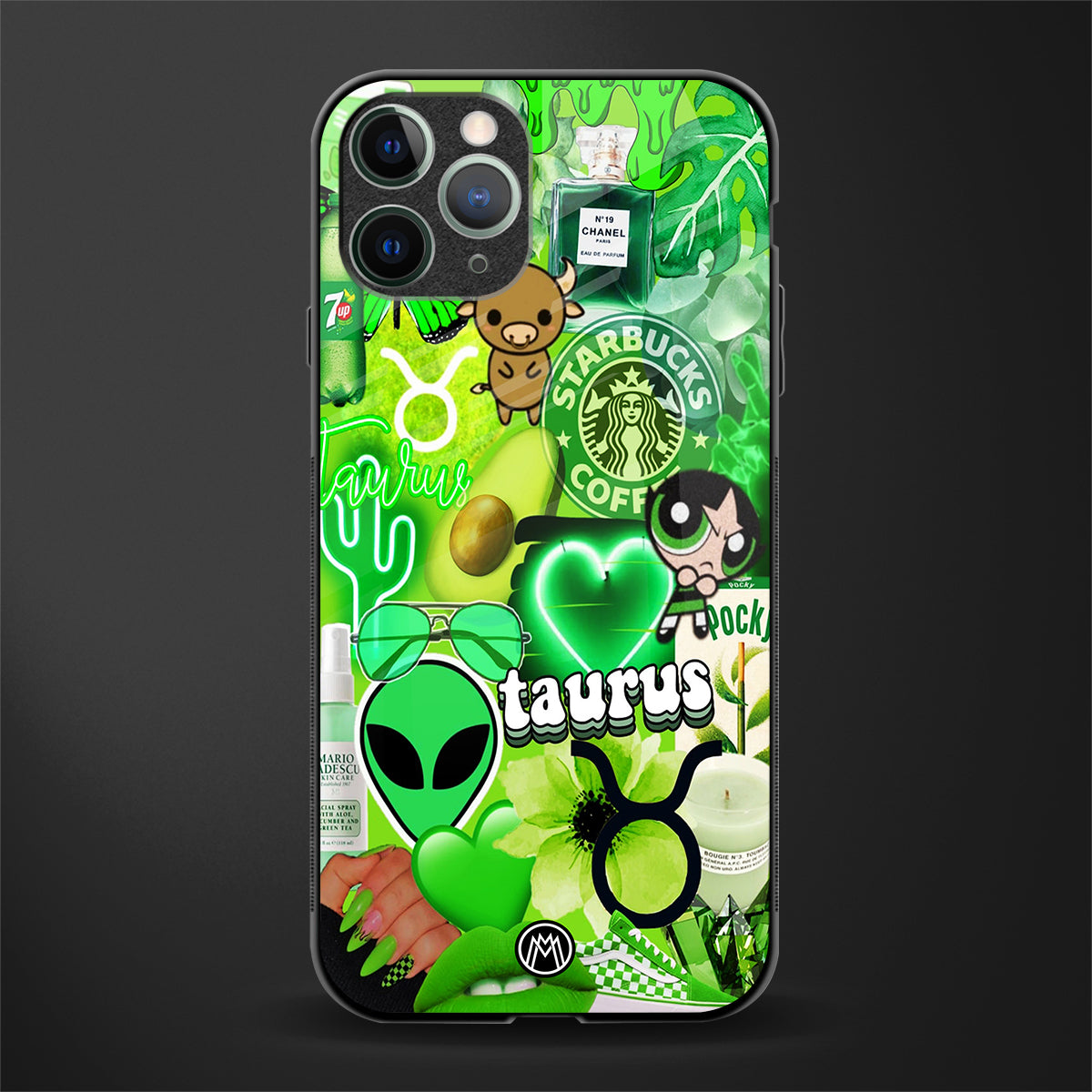 taurus aesthetic collage glass case for iphone 11 pro max image