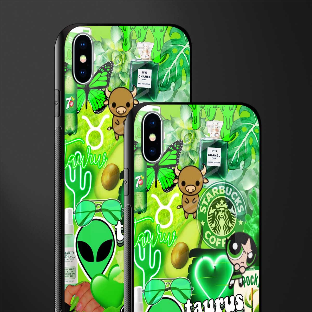taurus aesthetic collage glass case for iphone xs max image-2