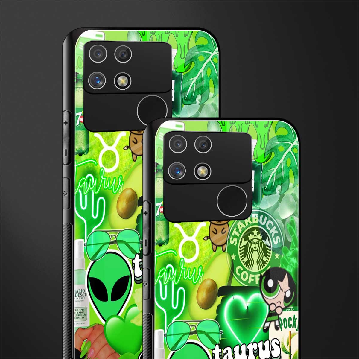 taurus aesthetic collage back phone cover | glass case for realme narzo 50a