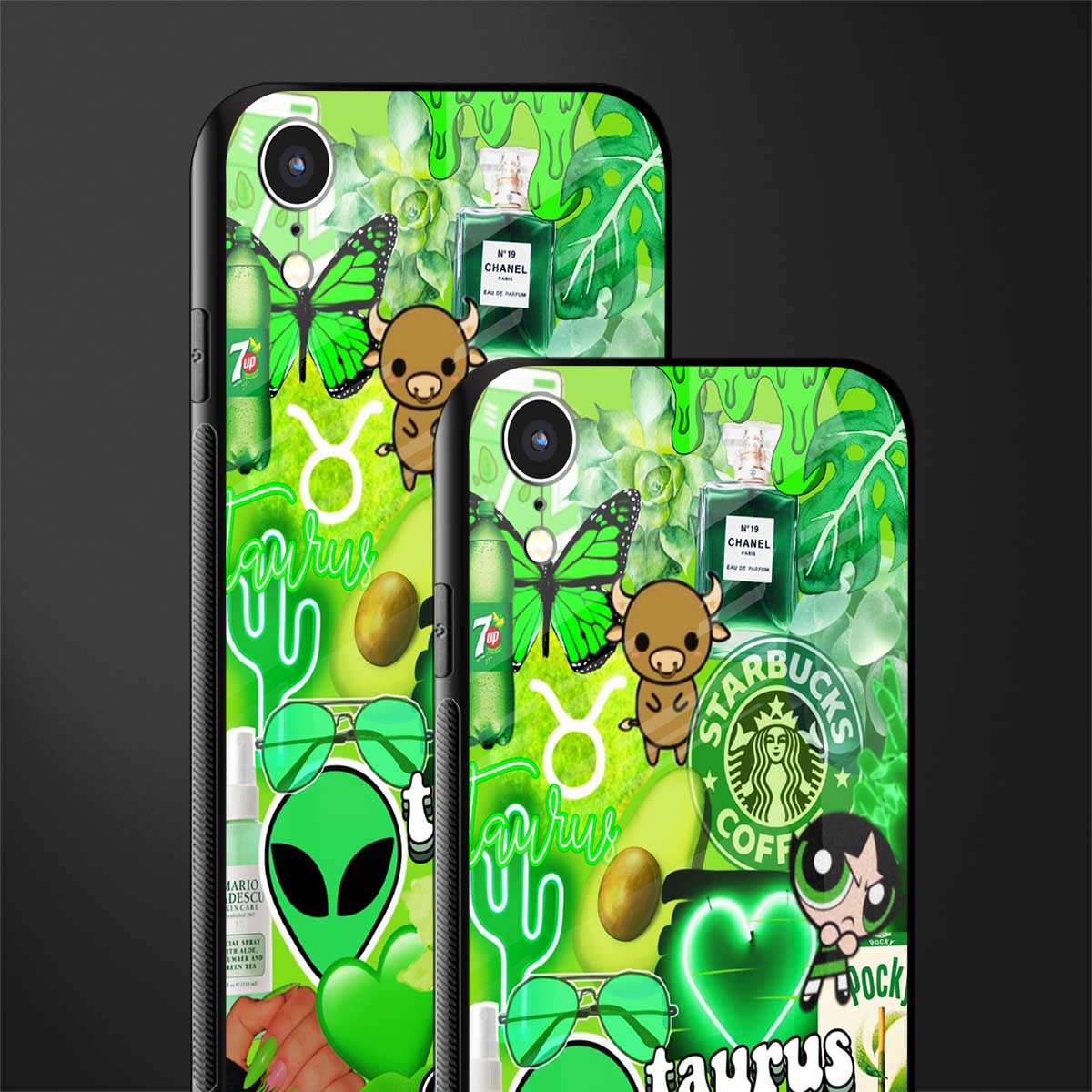 taurus aesthetic collage glass case for iphone xr image-2