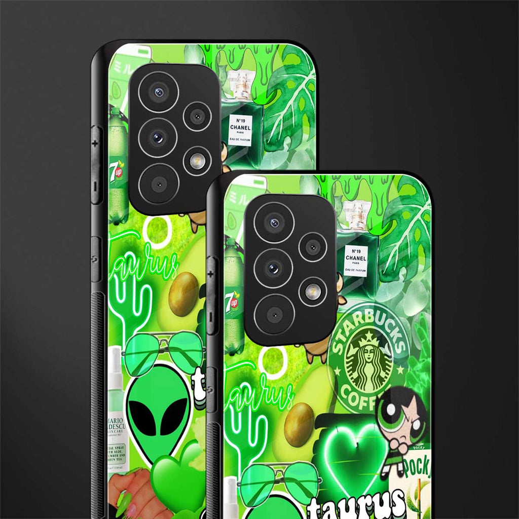 taurus aesthetic collage back phone cover | glass case for samsung galaxy a73 5g
