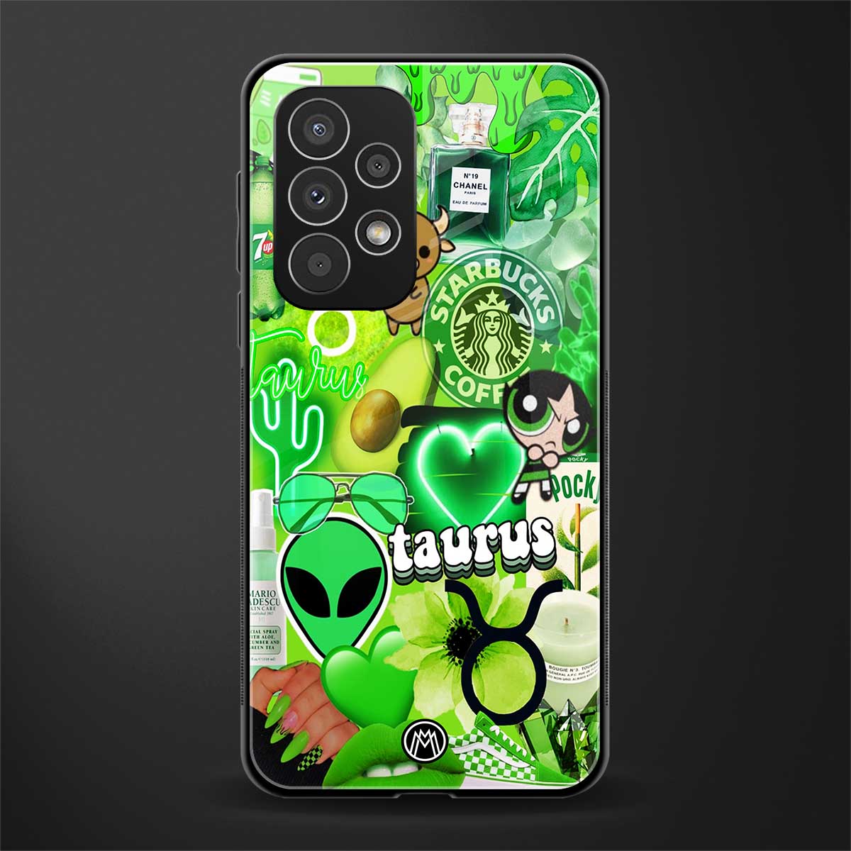 taurus aesthetic collage back phone cover | glass case for samsung galaxy a73 5g