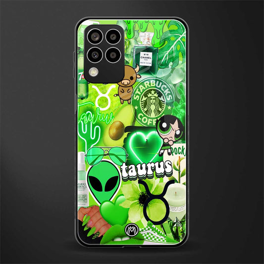 taurus aesthetic collage back phone cover | glass case for samsung galaxy m33 5g