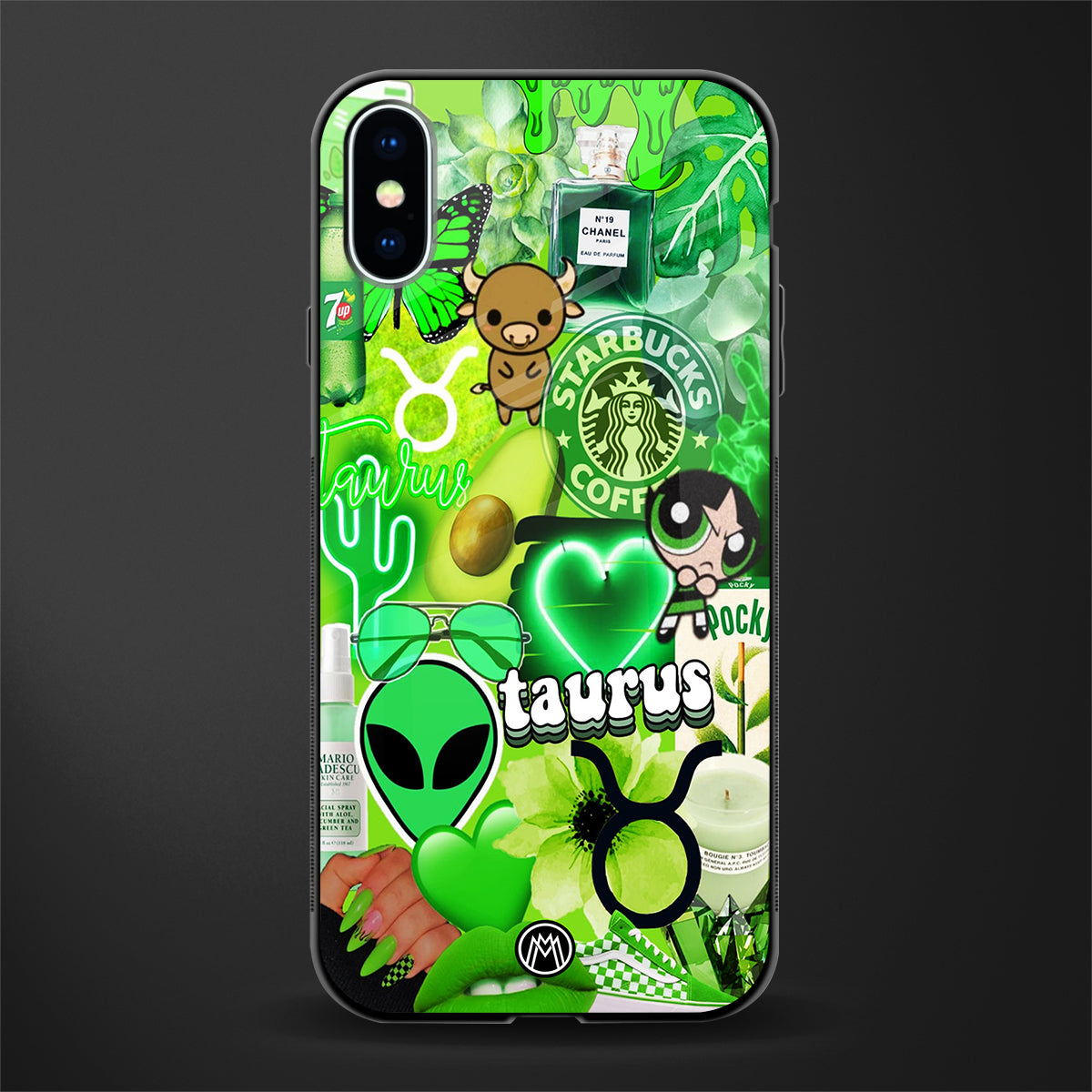 taurus aesthetic collage glass case for iphone x image