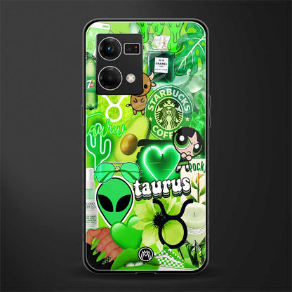 taurus aesthetic collage back phone cover | glass case for oppo f21 pro 4g