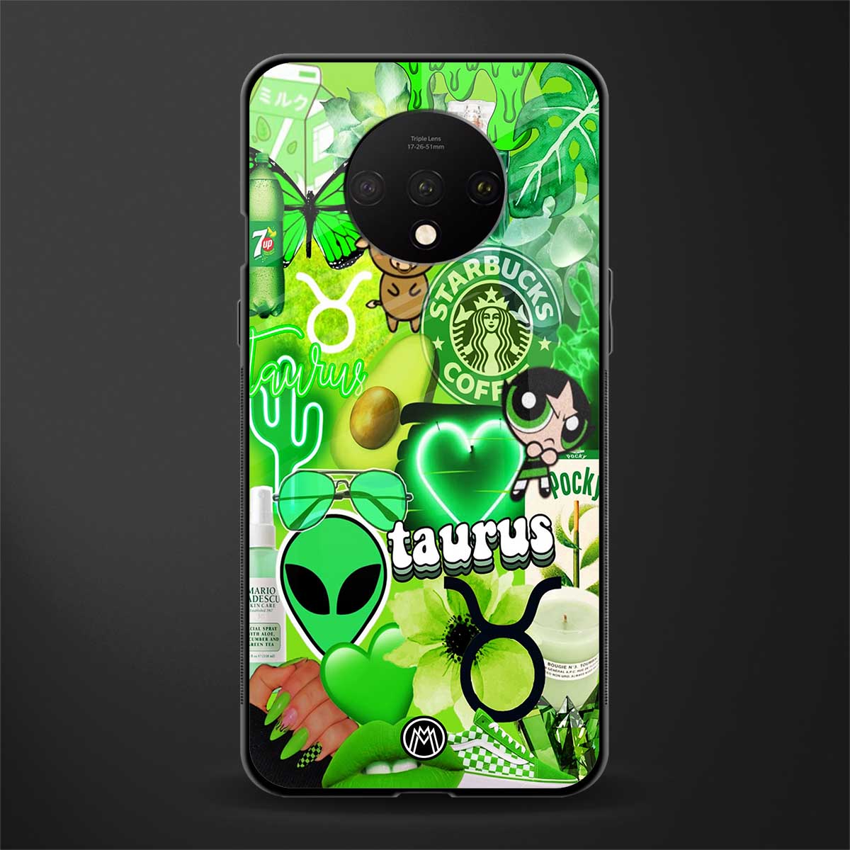 taurus aesthetic collage glass case for oneplus 7t image