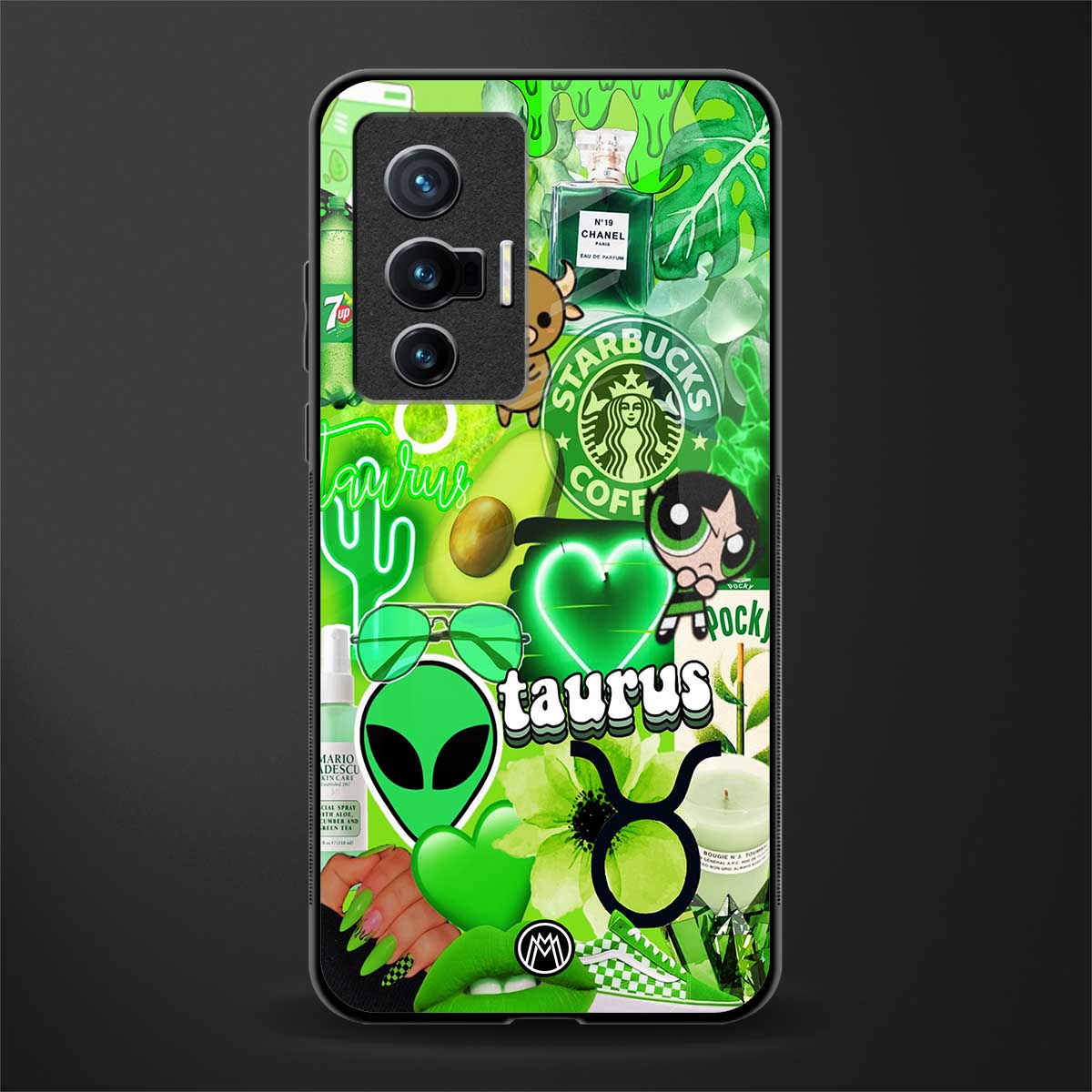 taurus aesthetic collage glass case for vivo x70 image