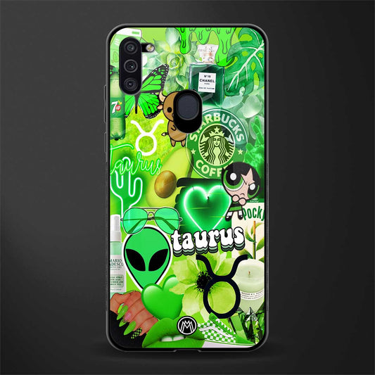 taurus aesthetic collage glass case for samsung galaxy m11 image