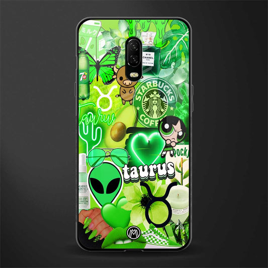 taurus aesthetic collage glass case for oneplus 6t image