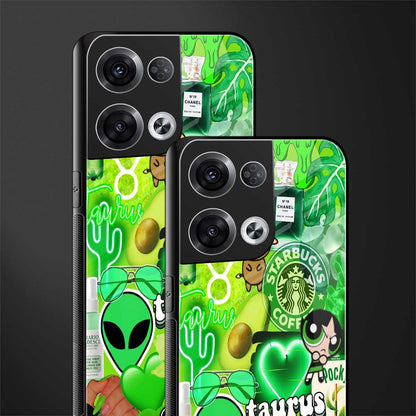 taurus aesthetic collage back phone cover | glass case for oppo reno 8