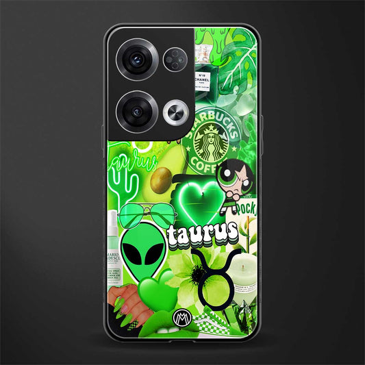 taurus aesthetic collage back phone cover | glass case for oppo reno 8