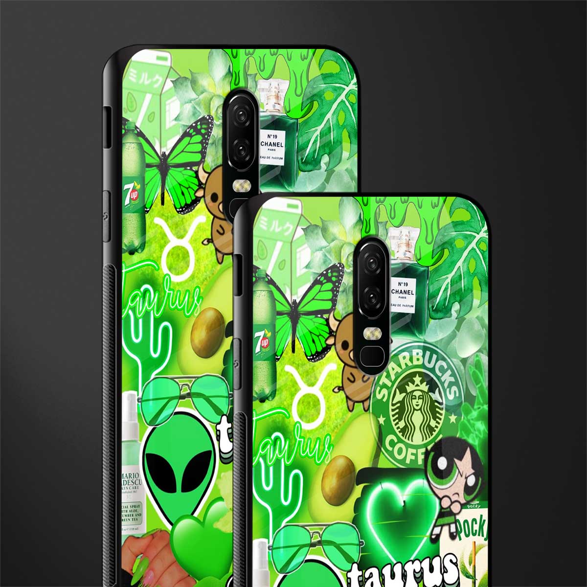 taurus aesthetic collage glass case for oneplus 6 image-2