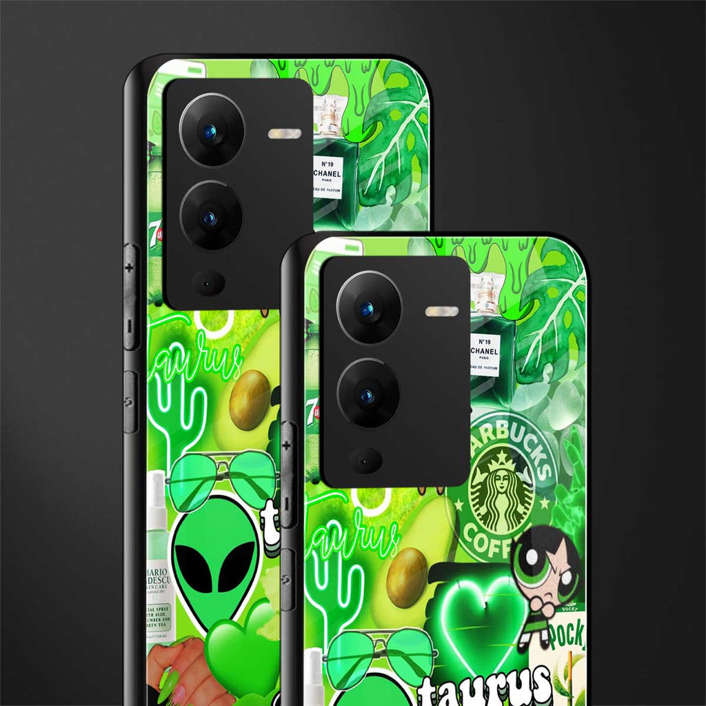 taurus aesthetic collage back phone cover | glass case for vivo v25 pro 5g