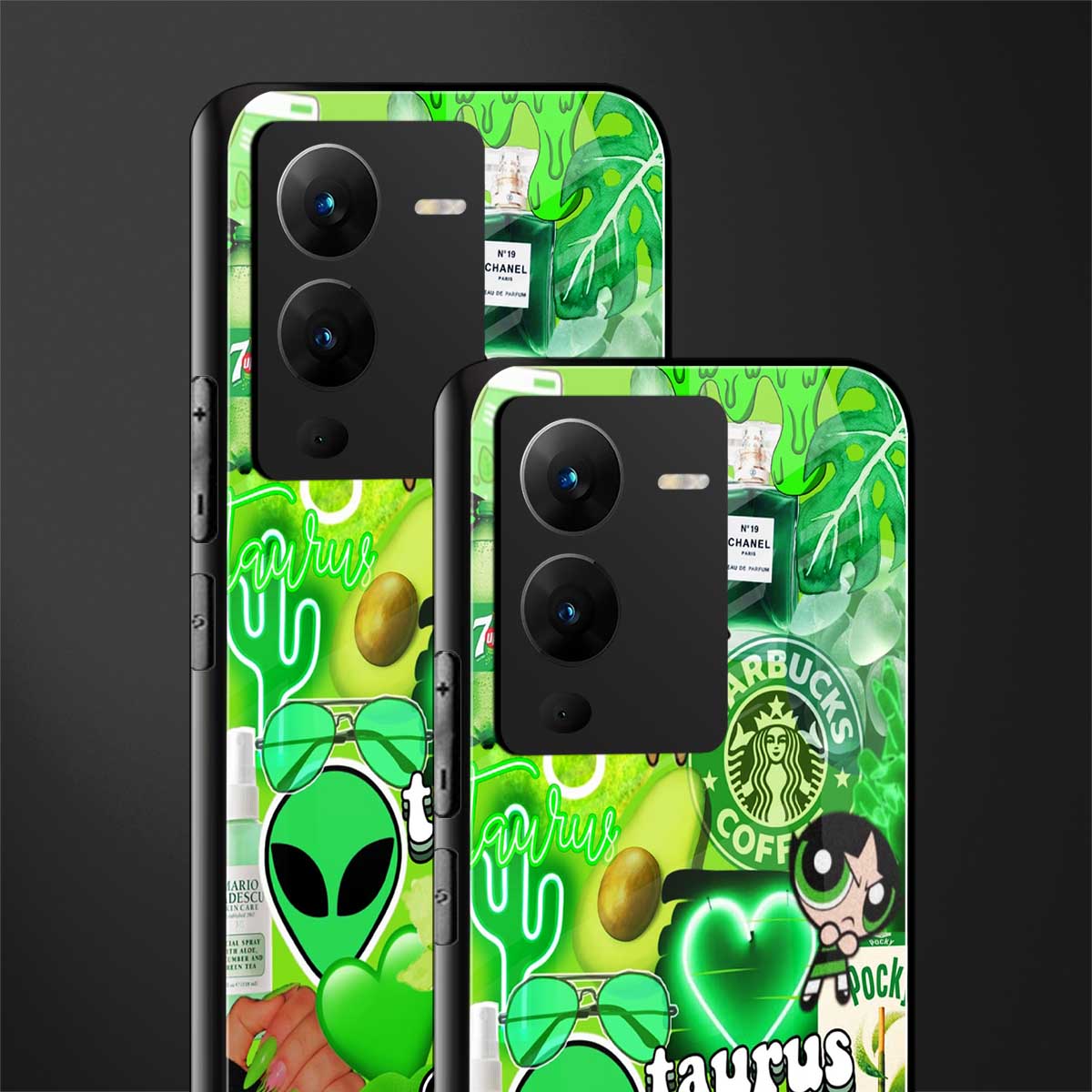 taurus aesthetic collage back phone cover | glass case for vivo v25 pro 5g