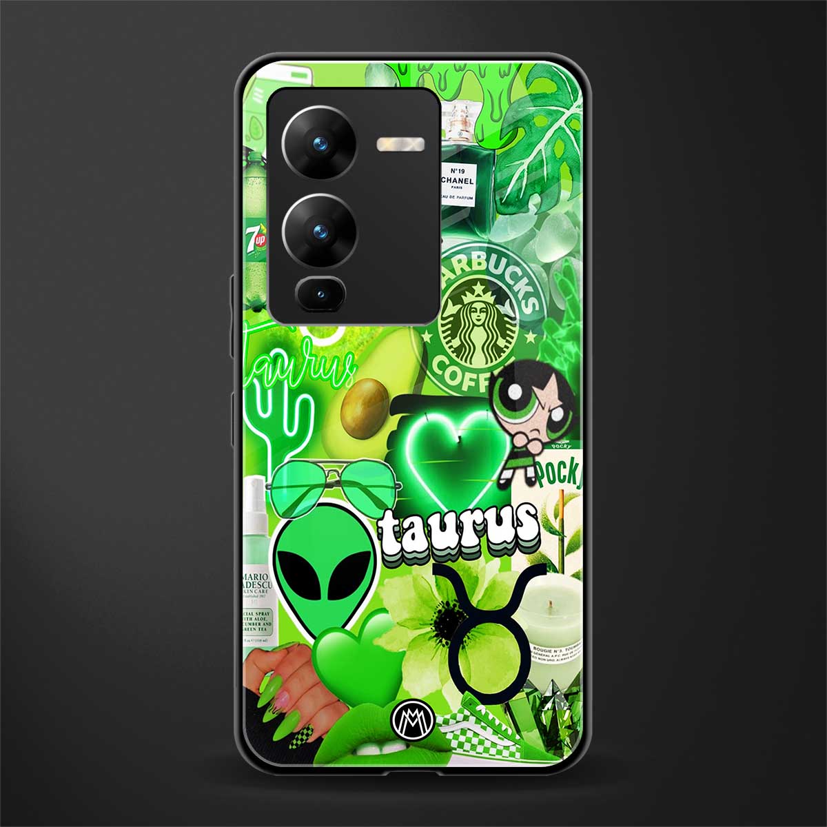 taurus aesthetic collage back phone cover | glass case for vivo v25 pro 5g