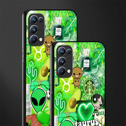 taurus aesthetic collage back phone cover | glass case for oppo reno 5