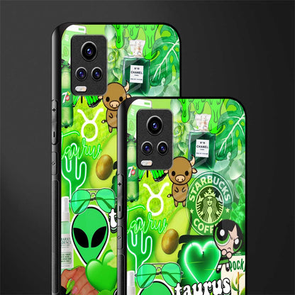 taurus aesthetic collage back phone cover | glass case for vivo v21e 4g