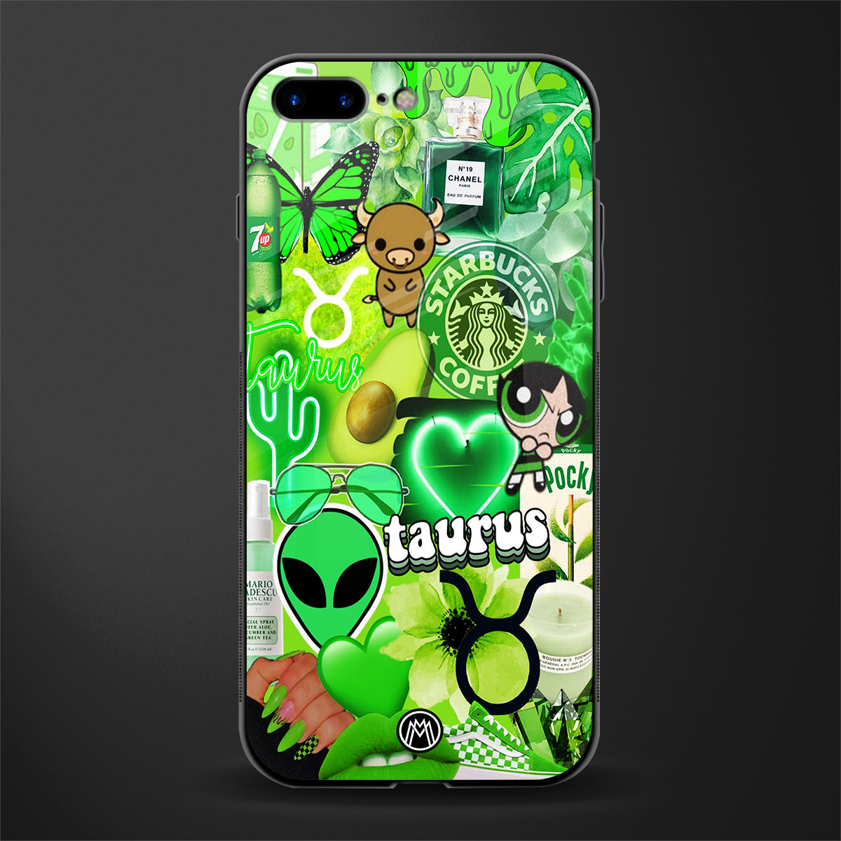 taurus aesthetic collage glass case for iphone 8 plus image