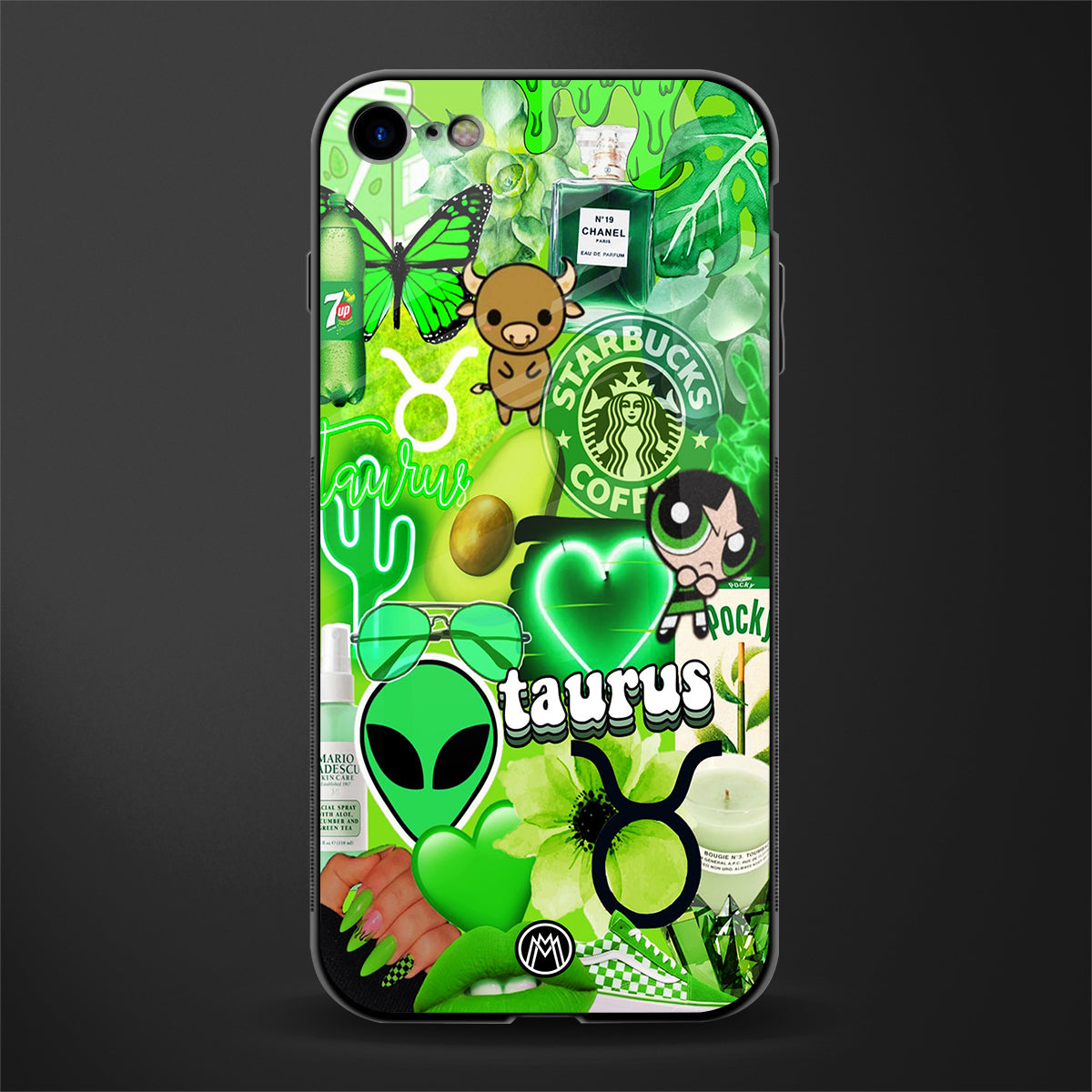 taurus aesthetic collage glass case for iphone se 2020 image