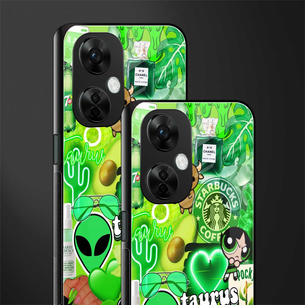 taurus aesthetic collage back phone cover | glass case for oneplus nord ce 3 lite