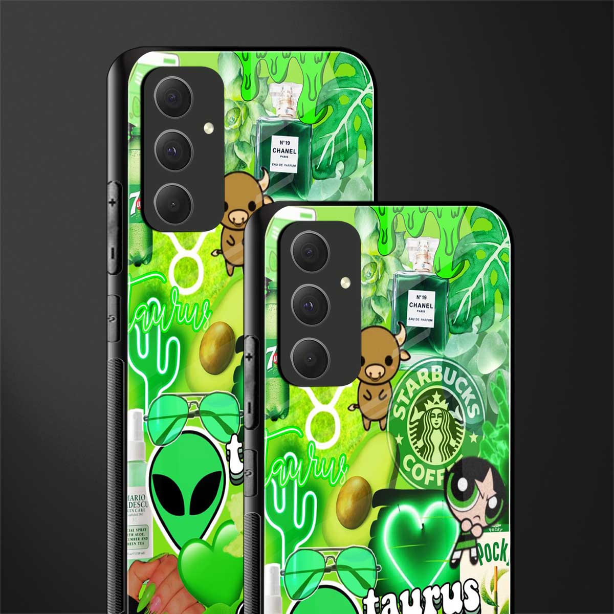 taurus aesthetic collage back phone cover | glass case for samsung galaxy a54 5g