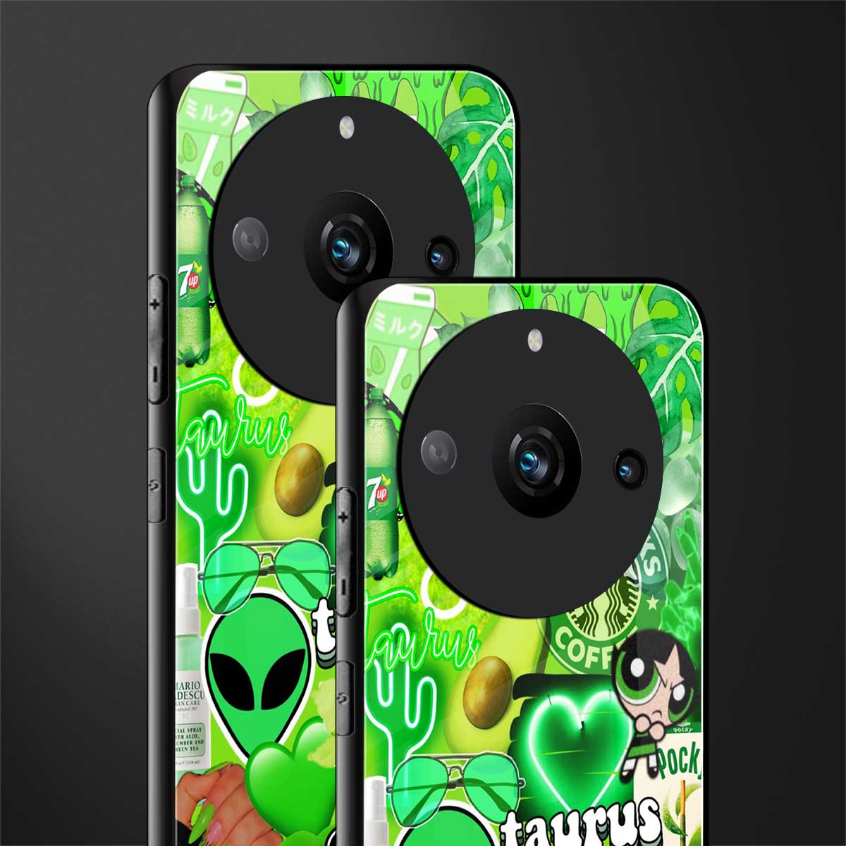 taurus aesthetic collage back phone cover | glass case for realme 11 pro 5g