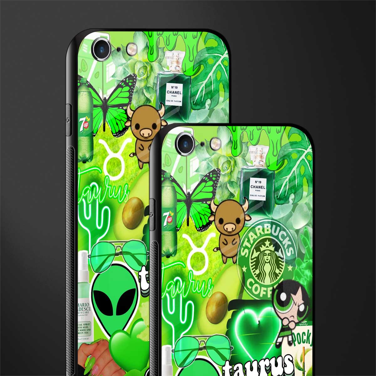 taurus aesthetic collage glass case for iphone 6 image-2