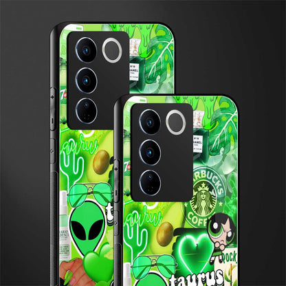 taurus aesthetic collage back phone cover | glass case for vivo v27 pro 5g