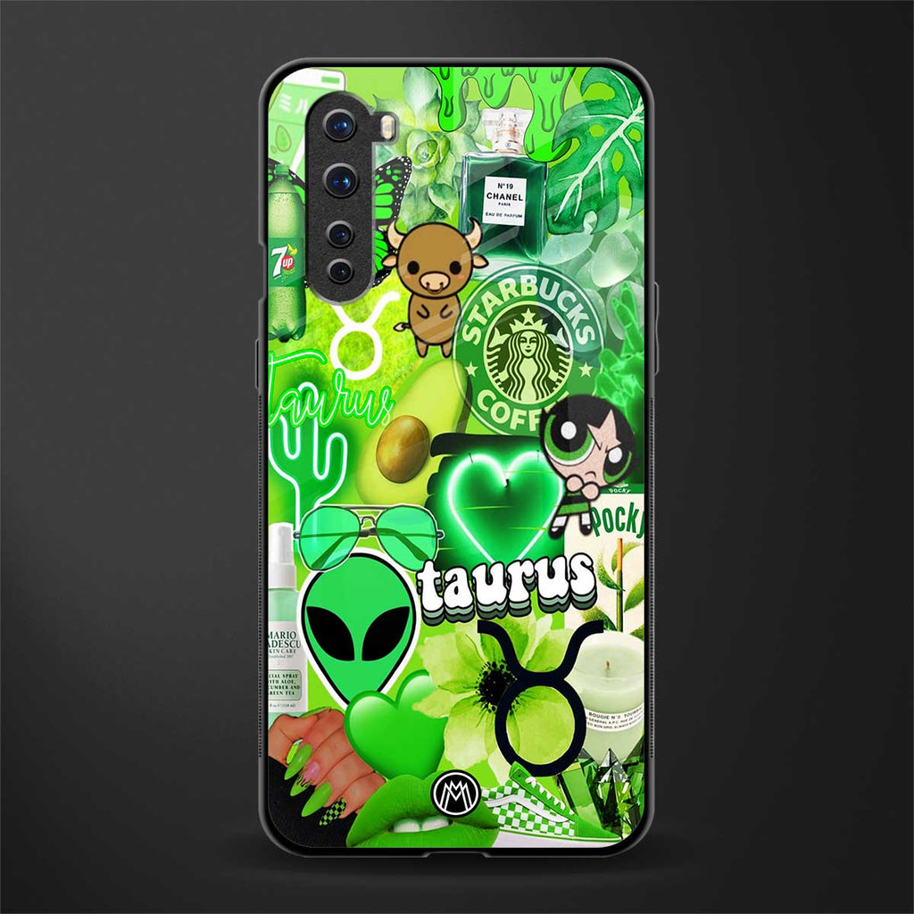 taurus aesthetic collage glass case for oneplus nord ac2001 image