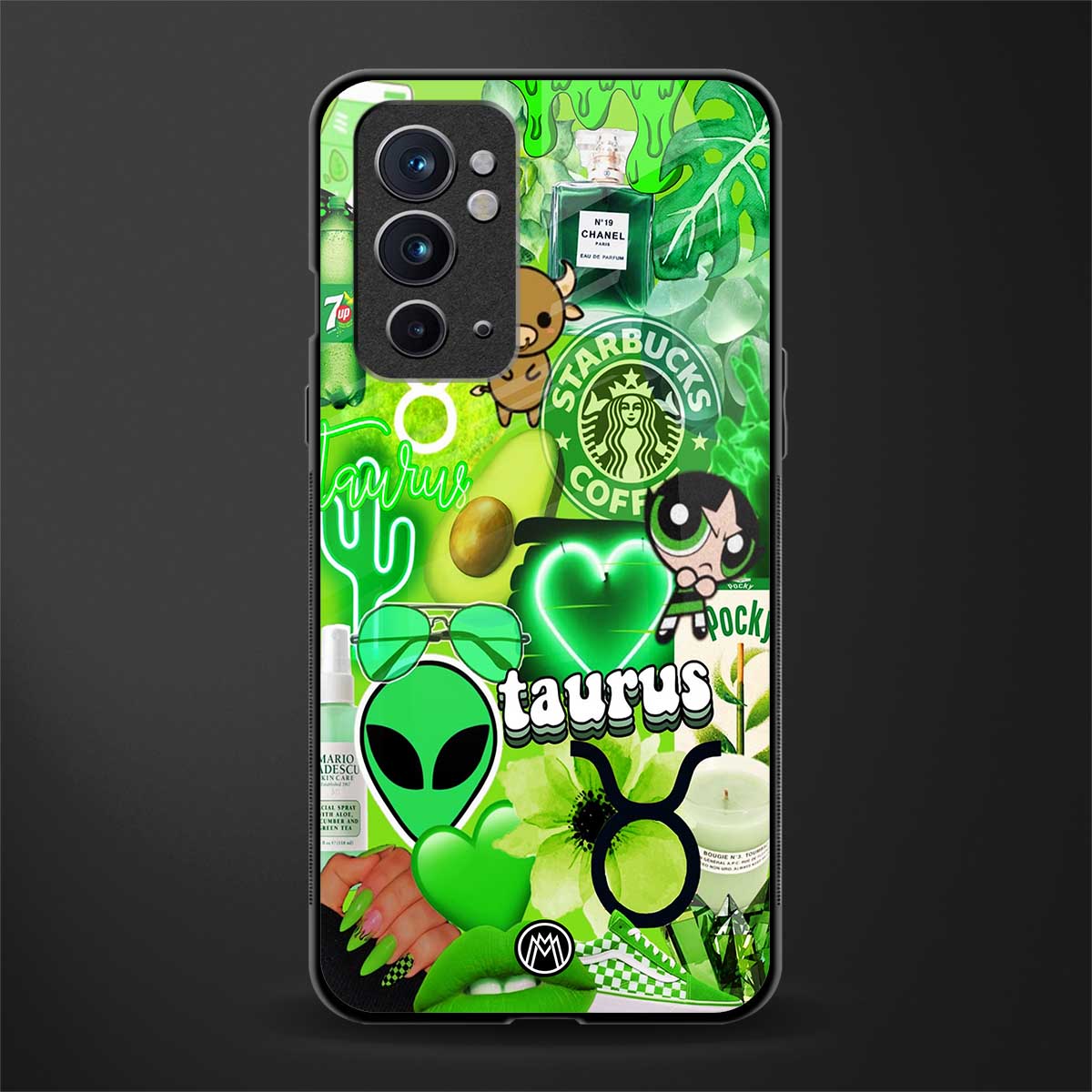 taurus aesthetic collage glass case for oneplus 9rt image