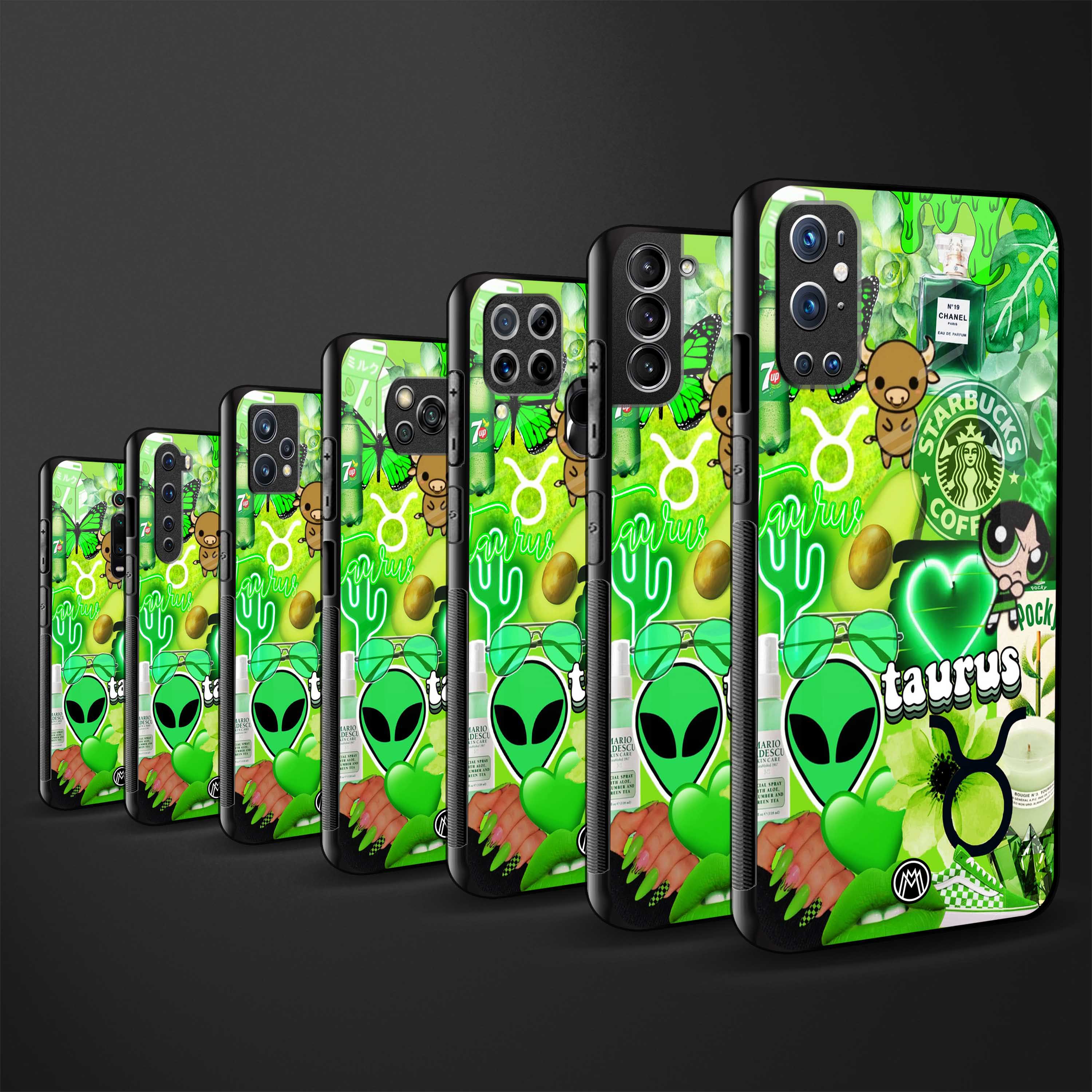 taurus aesthetic collage glass case for oppo a54 image-3