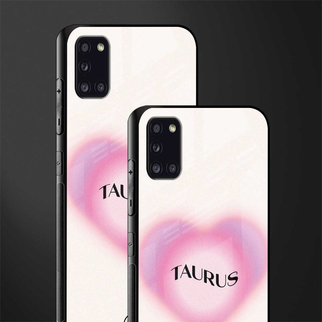 taurus minimalistic glass case for samsung galaxy a31 image-2