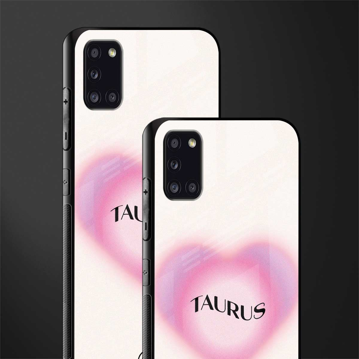 taurus minimalistic glass case for samsung galaxy a31 image-2