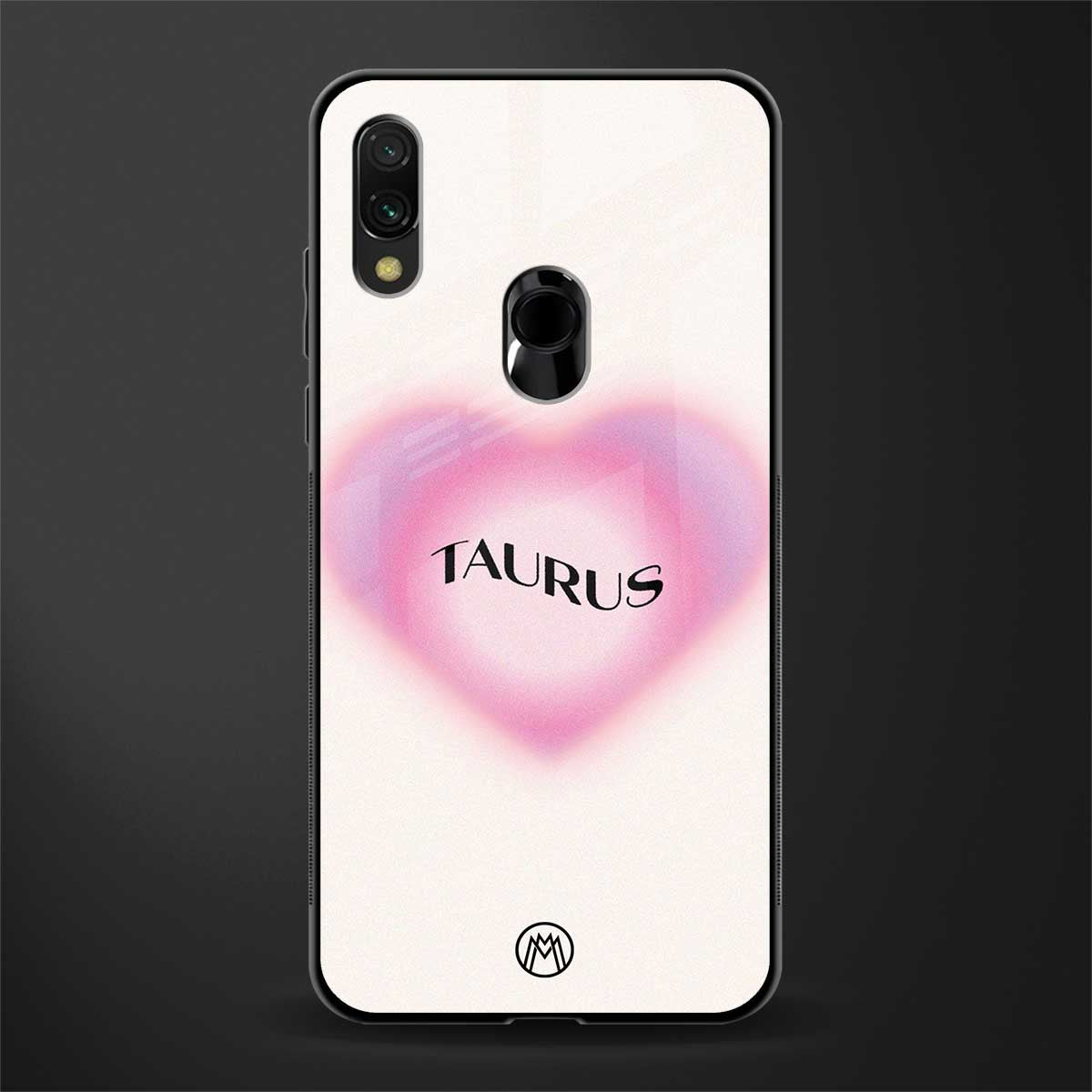 taurus minimalistic glass case for redmi note 7 pro image