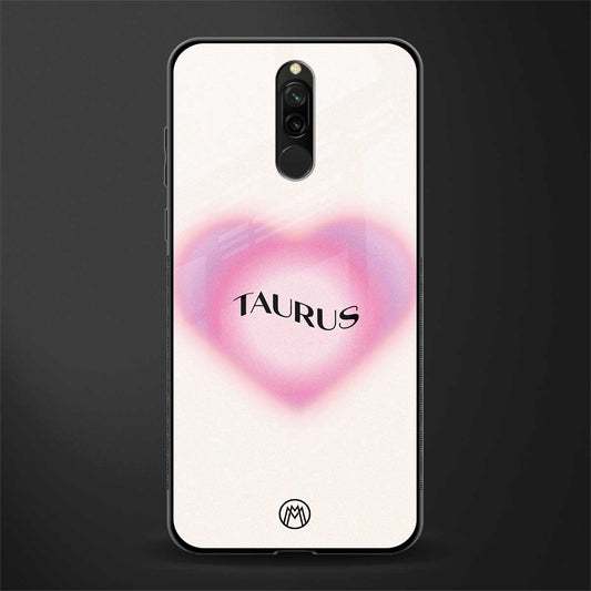 taurus minimalistic glass case for redmi 8 image