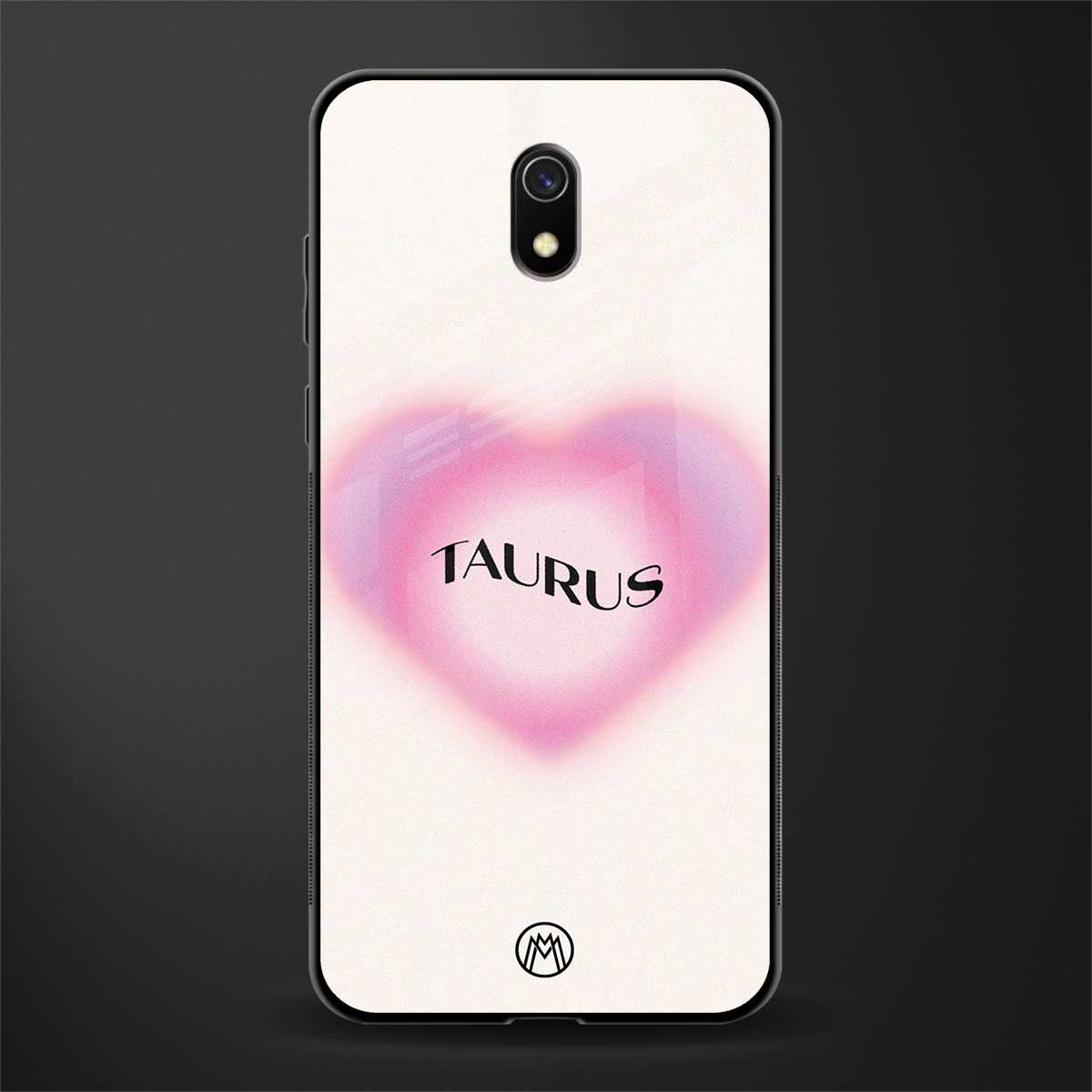taurus minimalistic glass case for redmi 8a image