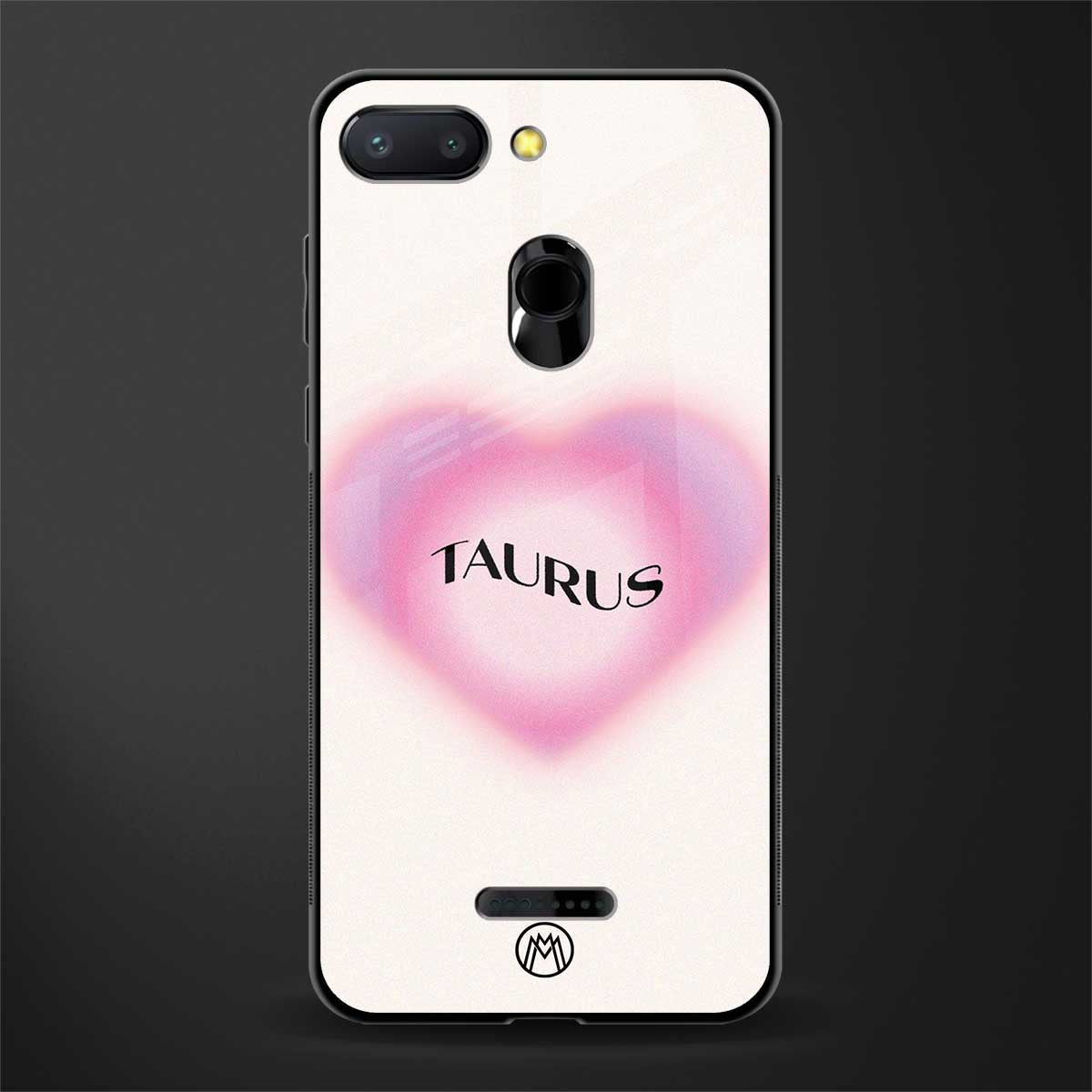 taurus minimalistic glass case for redmi 6 image