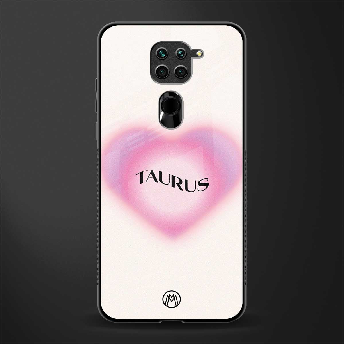 taurus minimalistic glass case for redmi note 9 image