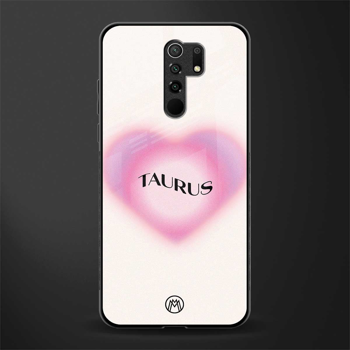 taurus minimalistic glass case for redmi 9 prime image