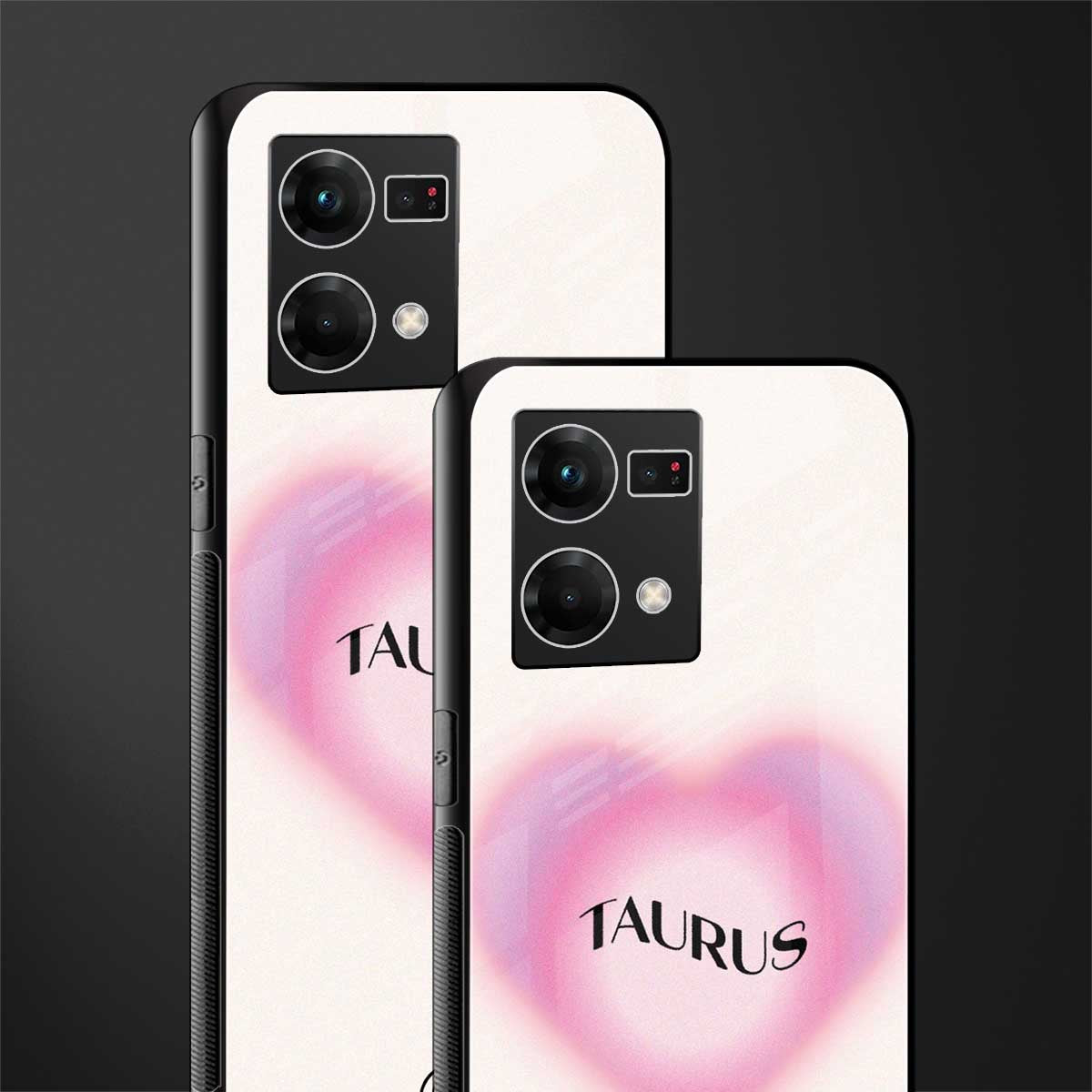 taurus minimalistic back phone cover | glass case for oppo f21 pro 4g