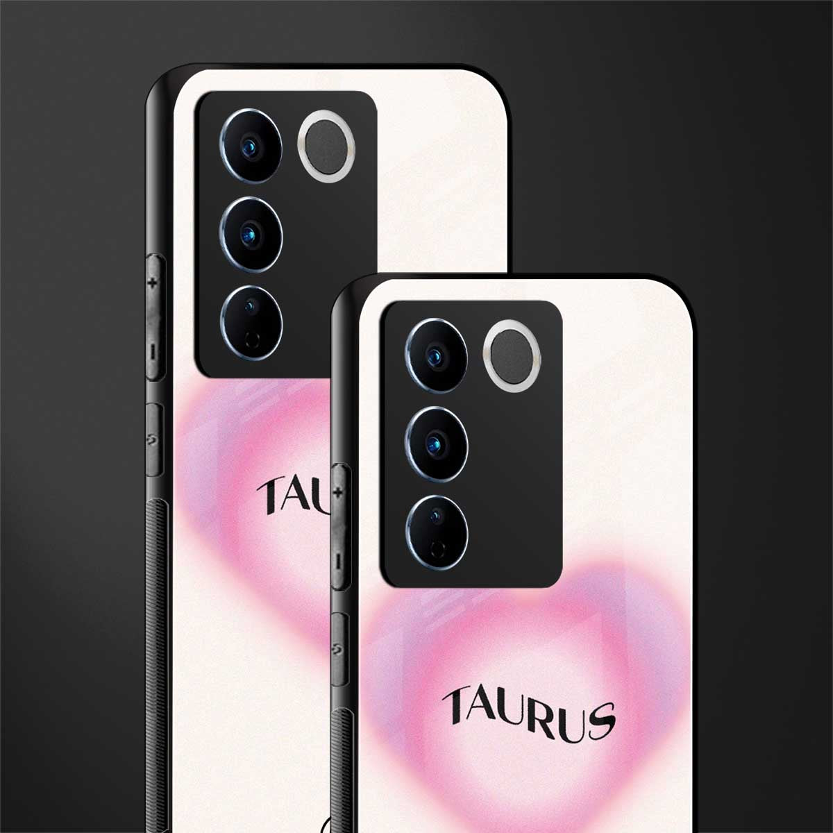 taurus minimalistic back phone cover | glass case for vivo v27 pro 5g